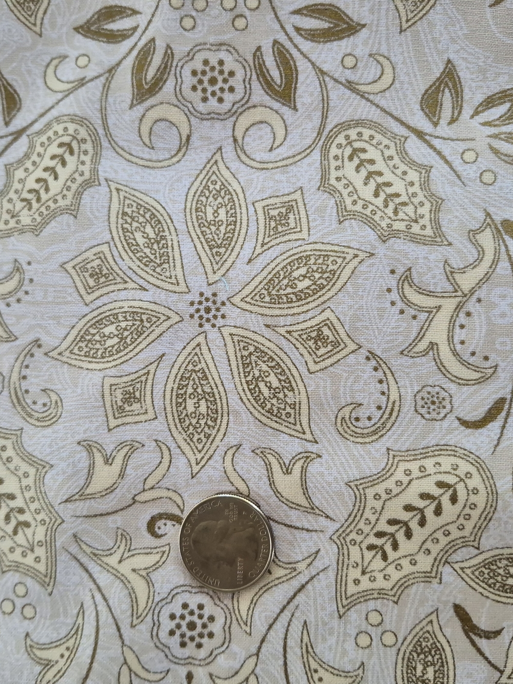 Gold Cream Poinsettia Christmas Holiday Cotton Fabric 2 1/2 Yards Joann Quilting